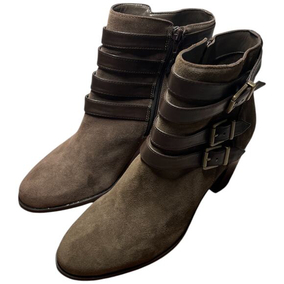 INC International Concepts Laini Women's Size 12 Ankle Boots Zip Buckles Booties - Picture 3 of 15